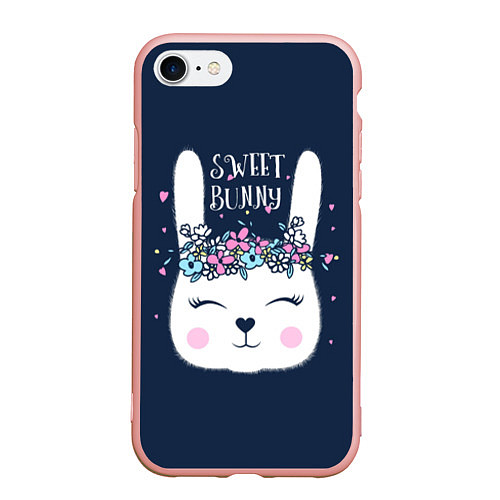 Чехол iPhone 7/8 матовый Sweet Bunny / 3D-Светло-розовый – фото 1