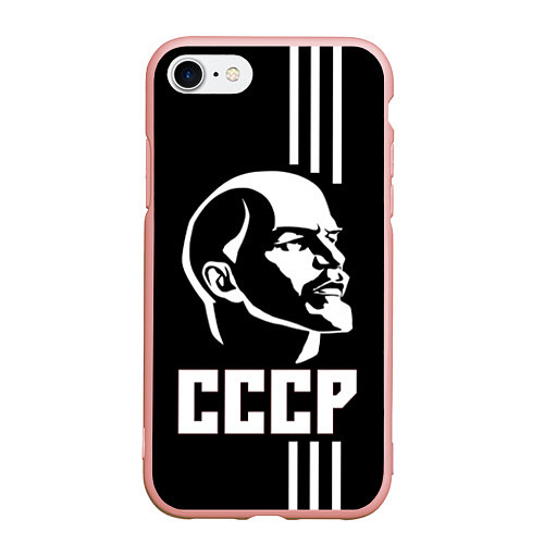 Чехол iPhone 7/8 матовый СССР Ленин / 3D-Светло-розовый – фото 1