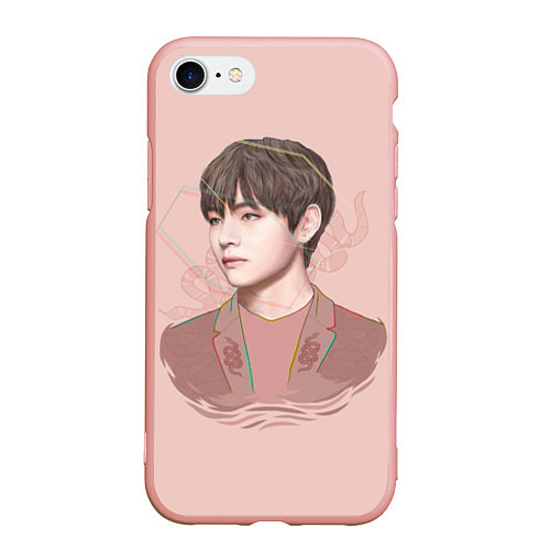 Чехол iPhone 7/8 матовый Kim Taehyung / 3D-Светло-розовый – фото 1