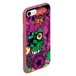 Чехол iPhone 7/8 матовый Queen Skull, цвет: 3D-малиновый — фото 2