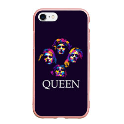 Чехол iPhone 7/8 матовый Queen: Fan Art, цвет: 3D-светло-розовый