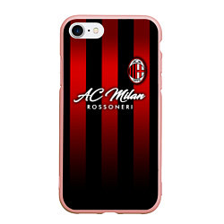 Чехол iPhone 7/8 матовый AC Milan, цвет: 3D-светло-розовый