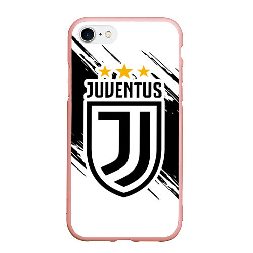 Чехол iPhone 7/8 матовый Juventus: 3 Stars / 3D-Светло-розовый – фото 1