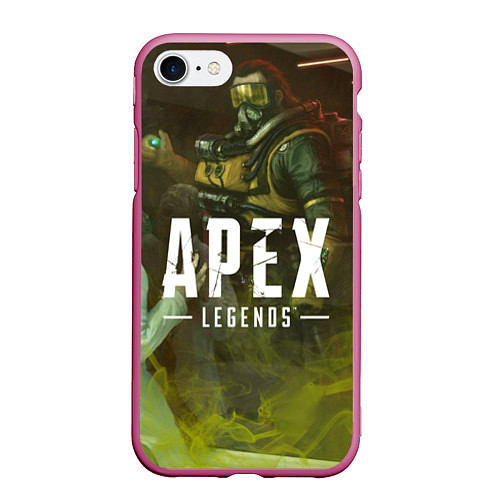 Чехол iPhone 7/8 матовый Apex Legends: Toxic Soldier / 3D-Малиновый – фото 1