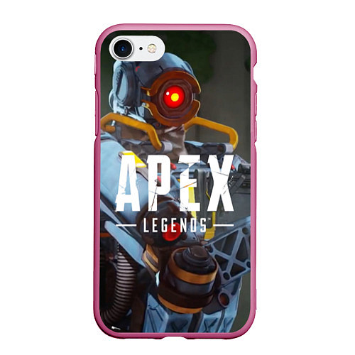 Чехол iPhone 7/8 матовый Apex Legends: Robot / 3D-Малиновый – фото 1