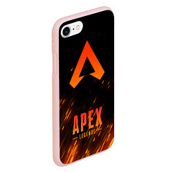 Чехол iPhone 7/8 матовый Apex Legends: Orange Flame, цвет: 3D-светло-розовый — фото 2