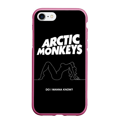 Чехол iPhone 7/8 матовый Arctic Monkeys: Do i wanna know? / 3D-Малиновый – фото 1