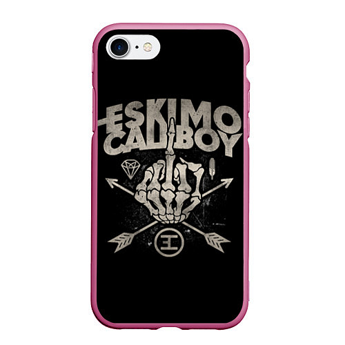 Чехол iPhone 7/8 матовый Eskimo Callboy: Bones / 3D-Малиновый – фото 1