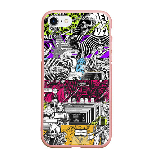 Чехол iPhone 7/8 матовый Watch Dogs: Pattern / 3D-Светло-розовый – фото 1