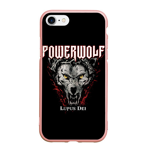 Чехол iPhone 7/8 матовый Powerwolf: Lupus Dei / 3D-Светло-розовый – фото 1