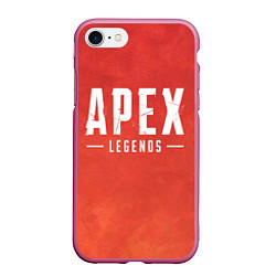 Чехол iPhone 7/8 матовый Apex Legends: Red Logo, цвет: 3D-малиновый