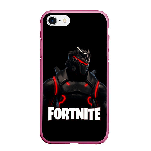 Чехол iPhone 7/8 матовый Fortnite: Cyborg / 3D-Малиновый – фото 1