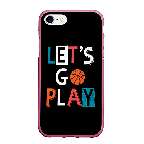 Чехол iPhone 7/8 матовый Let is go play / 3D-Малиновый – фото 1