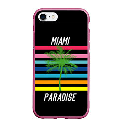 Чехол iPhone 7/8 матовый Miami Paradise, цвет: 3D-малиновый