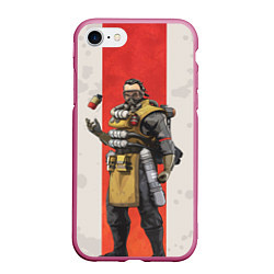 Чехол iPhone 7/8 матовый Apex Legends: Caustic, цвет: 3D-малиновый