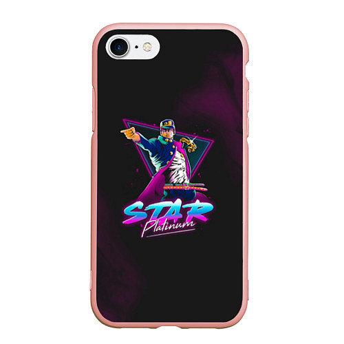 Чехол iPhone 7/8 матовый JoJo: Star Platinum / 3D-Светло-розовый – фото 1