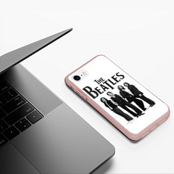 Чехол iPhone 7/8 матовый The Beatles: White Side, цвет: 3D-светло-розовый — фото 2