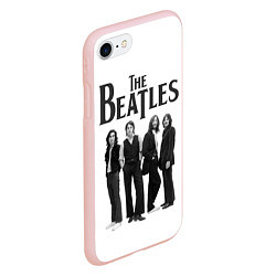 Чехол iPhone 7/8 матовый The Beatles: White Side, цвет: 3D-светло-розовый — фото 2