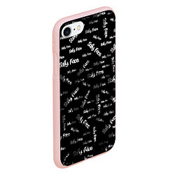 Чехол iPhone 7/8 матовый Sally Face: Black Pattern, цвет: 3D-светло-розовый — фото 2