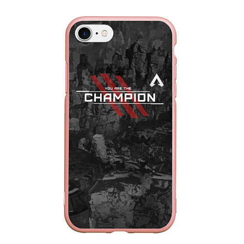 Чехол iPhone 7/8 матовый You Are The Champion / 3D-Светло-розовый – фото 1