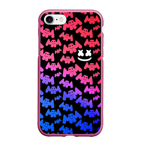 Чехол iPhone 7/8 матовый Marshmello: Pink & Violet / 3D-Малиновый – фото 1