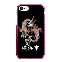 Чехол iPhone 7/8 матовый Иокогама, цвет: 3D-малиновый