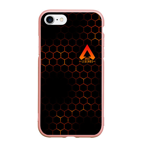 Чехол iPhone 7/8 матовый Apex Legends: Orange Carbon / 3D-Светло-розовый – фото 1
