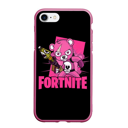 Чехол iPhone 7/8 матовый Fortnite / 3D-Малиновый – фото 1