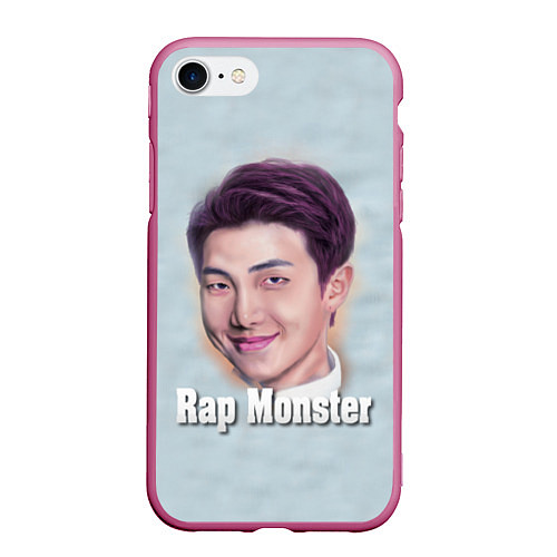 Чехол iPhone 7/8 матовый BTS Rap Monster / 3D-Малиновый – фото 1