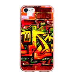 Чехол iPhone 7/8 матовый Red Graffiti, цвет: 3D-светло-розовый