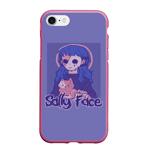 Чехол iPhone 7/8 матовый Sally Face: Violet Halo / 3D-Малиновый – фото 1