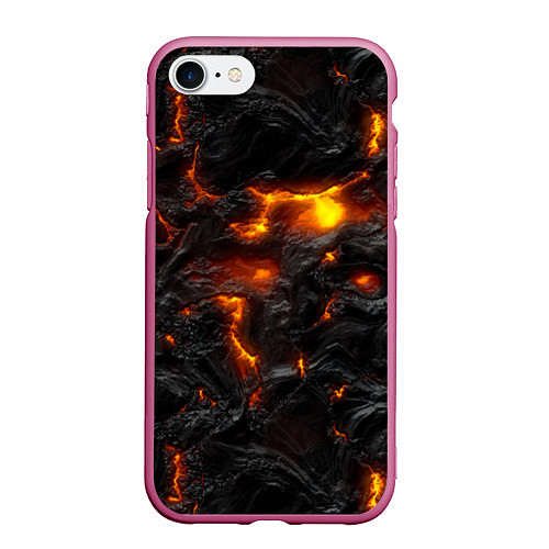 Чехол iPhone 7/8 матовый Кипящая лава / 3D-Малиновый – фото 1