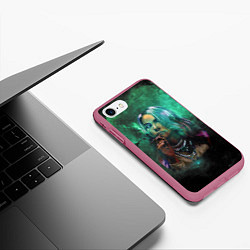 Чехол iPhone 7/8 матовый Billie Eilish: Green Space, цвет: 3D-малиновый — фото 2