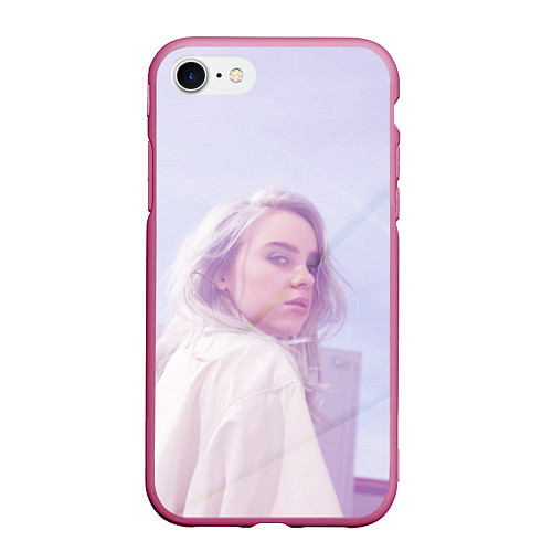 Чехол iPhone 7/8 матовый Billie Eilish: Light Pink / 3D-Малиновый – фото 1