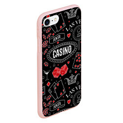 Чехол iPhone 7/8 матовый Casino, цвет: 3D-светло-розовый — фото 2
