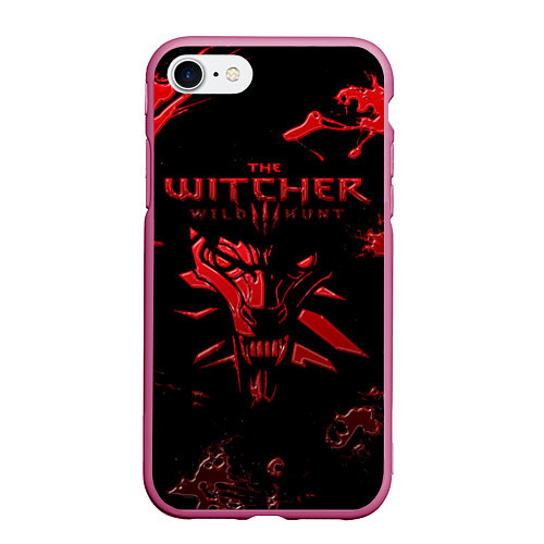 Чехол iPhone 7/8 матовый The Witcher 3: Wild Hunt / 3D-Малиновый – фото 1
