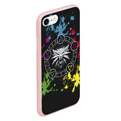 Чехол iPhone 7/8 матовый Ведьмак: Сила стихий, цвет: 3D-светло-розовый — фото 2