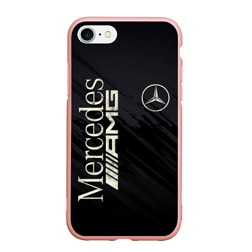 Чехол iPhone 7/8 матовый Mercedes AMG: Black Edition / 3D-Светло-розовый – фото 1