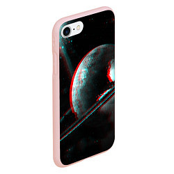 Чехол iPhone 7/8 матовый Cosmos Glitch, цвет: 3D-светло-розовый — фото 2