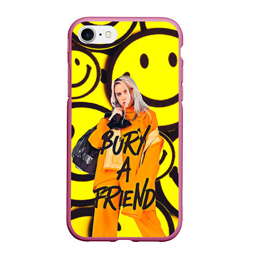 Чехол iPhone 7/8 матовый Billie Eilish: Bury a Friend / 3D-Малиновый – фото 1