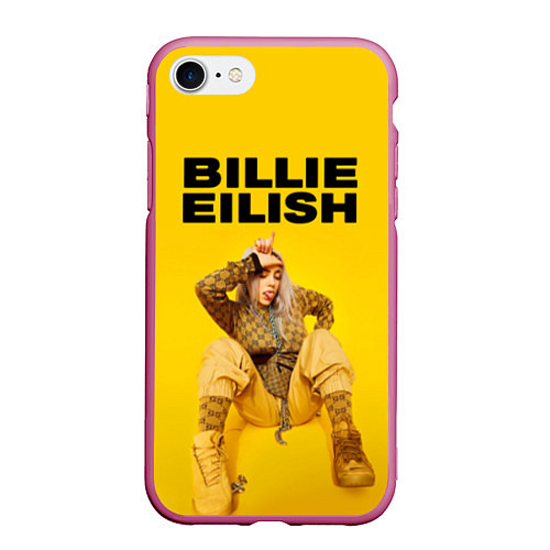 Чехол iPhone 7/8 матовый Billie Eilish: Lovely / 3D-Малиновый – фото 1