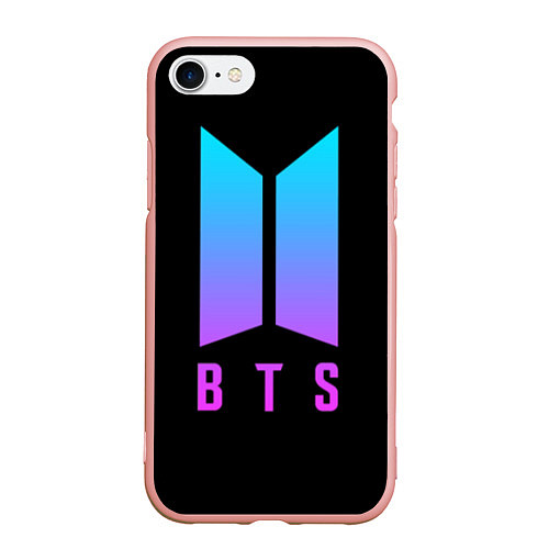 Чехол iPhone 7/8 матовый BTS: Neon Night / 3D-Светло-розовый – фото 1