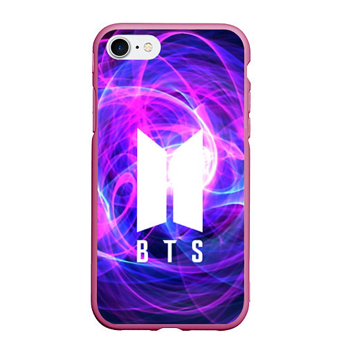 Чехол iPhone 7/8 матовый BTS: Violet Neon / 3D-Малиновый – фото 1