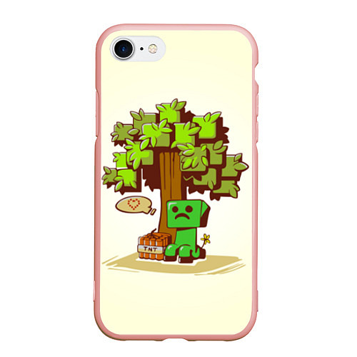 Чехол iPhone 7/8 матовый Forest Creeper / 3D-Светло-розовый – фото 1