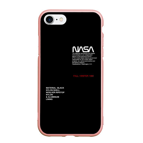 Чехол iPhone 7/8 матовый NASA / 3D-Светло-розовый – фото 1