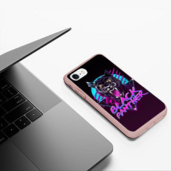 Чехол iPhone 7/8 матовый Black Panther 80s, цвет: 3D-светло-розовый — фото 2