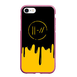 Чехол iPhone 7/8 матовый 21 Pilots: Liquid Paint, цвет: 3D-малиновый