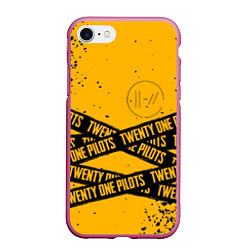 Чехол iPhone 7/8 матовый 21 Pilots: Yellow Levitate, цвет: 3D-малиновый