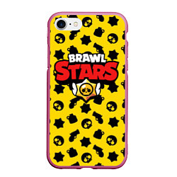 Чехол iPhone 7/8 матовый Brawl Stars: Yellow & Black