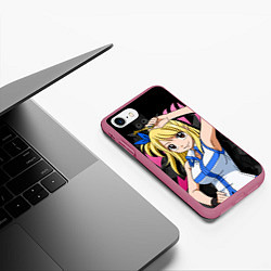 Чехол iPhone 7/8 матовый Fairy Tail: Lucy, цвет: 3D-малиновый — фото 2